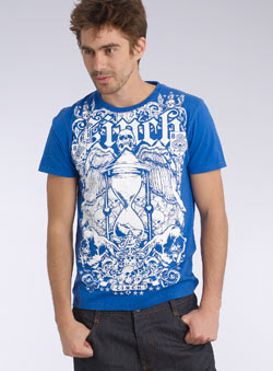 Burton Blue Cinch Skull Printed T-Shirt