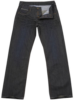 Blue Dark Coated Bootcut Jeans