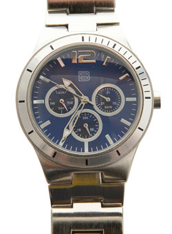 Burton Blue Faced Metal Multidial Bracelet Watch