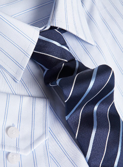 Burton Blue Fine Stripe Cotton Shirt With Silk Tie