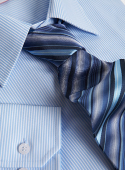 Burton Blue Fine Stripe Shirt And Tie