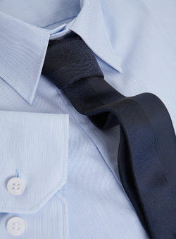 Burton Blue Fine Stripe Slim Shirt And Tie