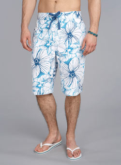 Blue Floral Swim Shorts
