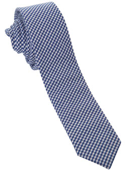 Burton Blue Gingham Skinny Tie.