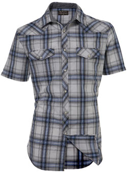 Burton Blue/Grey Check Fitted Shirt