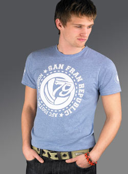 Burton Blue Marl `an Francisco`Printed T-Shirt
