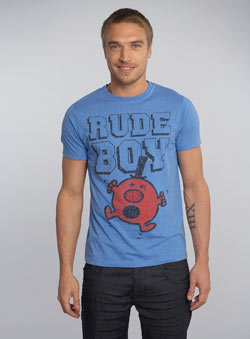 Burton Blue Marl `ude Boy`Printed T-Shirt