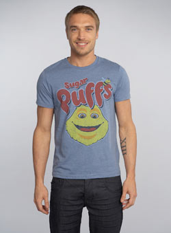 Blue Marl `ugar Puffs`Printed T-Shirt