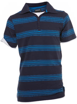 Burton Blue Melange Stripe Polo Shirt