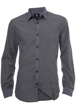 Burton Blue Overdyed Minicheck Fitted Shirt
