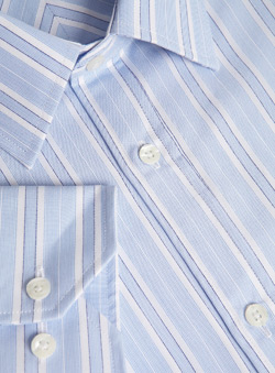 Burton Blue Satin Stripe Premium Cotton Shirt