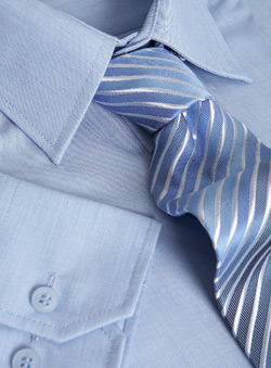 Burton Blue Shirt With Striped Tie