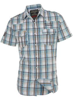 Burton Blue Short Sleeve Check Shirt