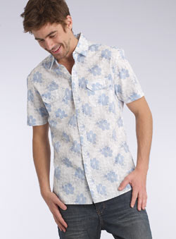 Burton Blue Short Sleeve Floral Shirt