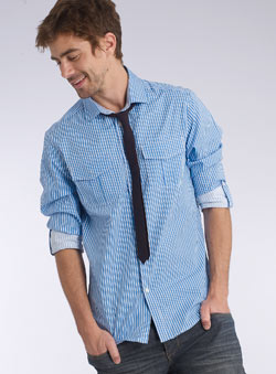 Burton Blue Stripe Shirt and Tie Set