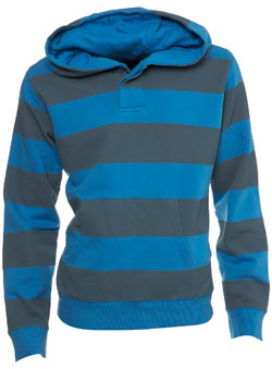 Blue Striped Over Head Hoodie