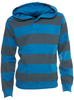 Burton Blue Striped Over Head Hoodie
