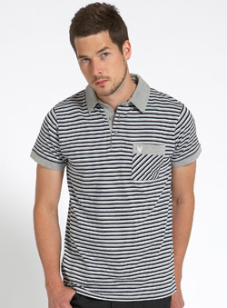 Burton Blue Striped Polo Shirt