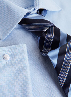 Burton Blue Textured Cotton Shirt and Tie