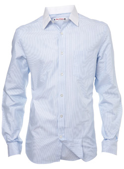 Blue White Collar Tailored Shirt