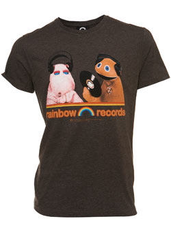 Brown `ainbow Record`Printed T-Shirt