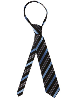 Brown And Blue Stripe Silk Tie