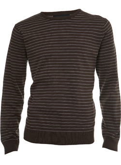 Brown and Grey Thin Stripe Jumper