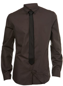 Burton Brown Fitted Shirt and Tie Set