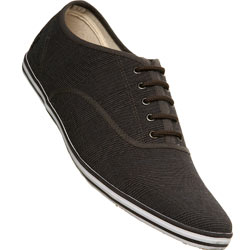 Brown Lace Up Check Sports Shoe