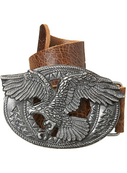 Brown Leather Eagle Belt