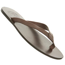 Brown Leather Toe Post Sandal