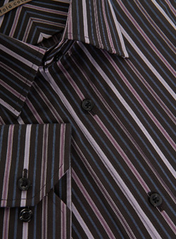 Burton Brown Purple Stripe Premium Cotton Shirt