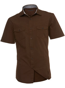 Burton Brown Short Sleeve Fitted Shirt
