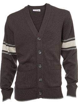 Brown Sleeve Striped Cardigan