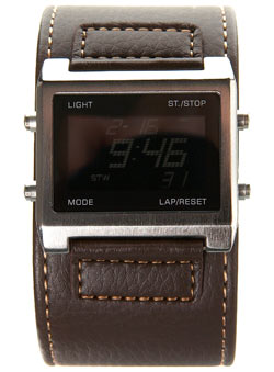 Burton Brown Wide Cuff Multi Function Digital Watch