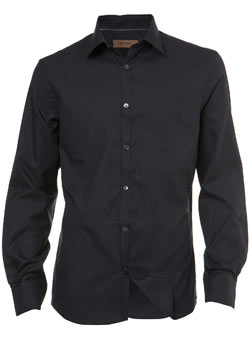 Burton Charcoal Grey Long Sleeve Fitted Shirt
