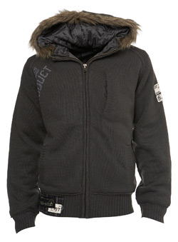 Burton Charcoal Print Hoodie Coat