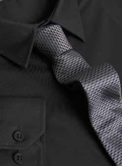 Burton Charcoal Slim Shirt With Tie