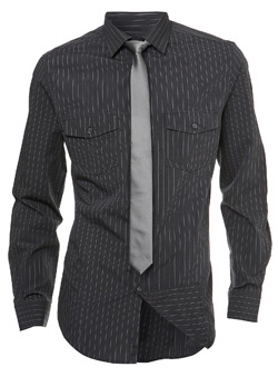 Burton Charcoal Stripe Shirt and Tie