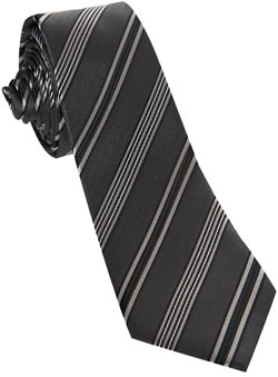 Burton Charcoal Stripe Silk Tie