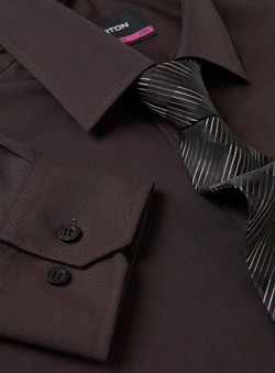 Burton Chocolate Brown Shirt And Tie