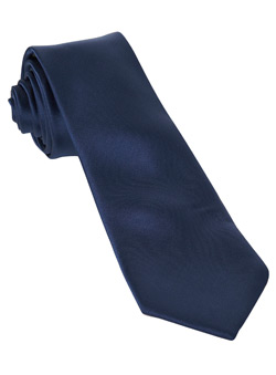Dark Blue Slim Plain Tie