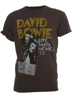 Dark Grey `avid Bowie`Printed T-Shirt