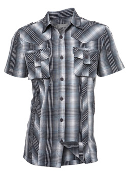 Burton Dark Grey Check Short Sleeve Casual Shirt