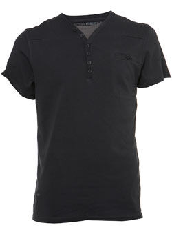 Burton Dark Grey Double Layered Y-Neck T-Shirt