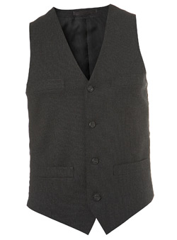 Dark Grey Fine Stripe Waistcoat