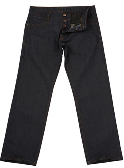 Dark Raw Zip Straight Denim Jeans