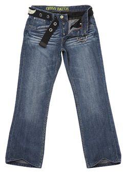 Burton Dark Wash Belted Bootcut Denim Jeans