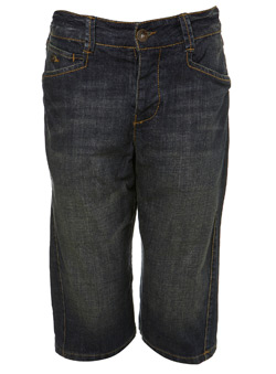 Burton Dark Wash Twisted Fit Denim Jean Crop Shorts