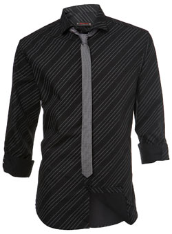 Diagonal Stripe Shirt and Tie